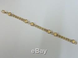 Stunning 9ct Gold 7.5 Fancy Belcher Strand Link Bracelet