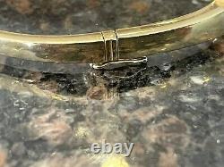 Stunning 9ct Gold Amethyst & Diamond Bangle Bracelet