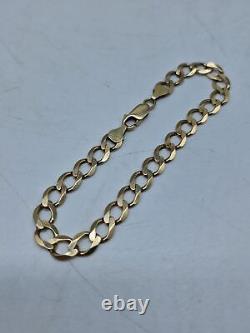Stunning 9ct Gold Curbed Style Bracelet 8? Length Weighs 8.15 Grams