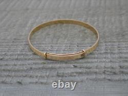 Stunning 9ct Gold Patterned Expanding Baby Childs Bangle Bracelet 4.5 Wrist