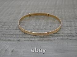 Stunning 9ct Gold Patterned Expanding Baby Childs Bangle Bracelet 4.5 Wrist