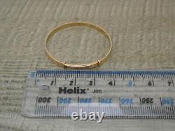 Stunning 9ct Gold Patterned Expanding Baby Childs Bangle Bracelet 4.5 Wrist