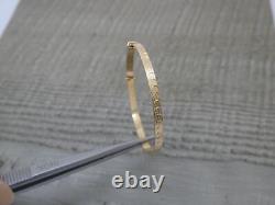 Stunning 9ct Gold Patterned Expanding Baby Childs Bangle Bracelet 4.5 Wrist