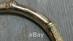 Stunning 9ct Rose & Yellow Gold Bamboo Bangle Birmingham 1906