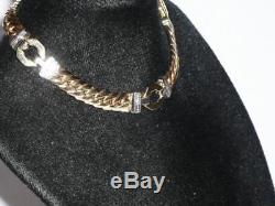 Stunning 9ct Solid Gold Diamond Ladies Bracelet 375 7.5 Long 9k Jewellery