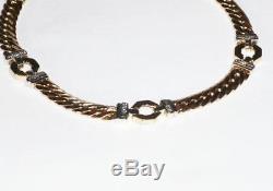 Stunning 9ct Solid Gold Diamond Ladies Bracelet 375 7.5 Long 9k Jewellery