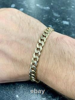 Stunning 9ct Unisex Yellow Gold Curbed Bracelet 8 Excellent Condition