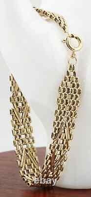 Stunning 9ct Yellow Gold 7.4g Large 6 Bar Fancy Heavy Bracelet