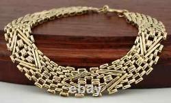 Stunning 9ct Yellow Gold 7.4g Large 6 Bar Fancy Heavy Bracelet