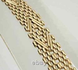 Stunning 9ct Yellow Gold 7.4g Large 6 Bar Fancy Heavy Bracelet