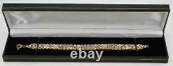 Stunning 9ct Yellow Gold 7.4g Large 6 Bar Fancy Heavy Bracelet