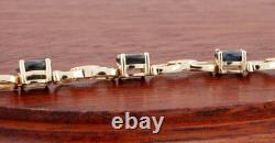 Stunning 9ct Yellow & Sapphire & Diamond Fancy Bracelet with Safety Chain