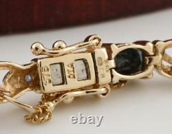 Stunning 9ct Yellow & Sapphire & Diamond Fancy Bracelet with Safety Chain