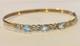 Stunning 9ct Gold Diamond And Aquamarine Bangle, Bracelet, 4.9 Gr