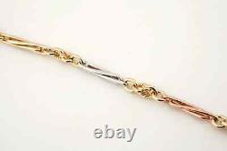 Stunning Alternating Three Tone 9ct Gold Twisted Bar Bracelet