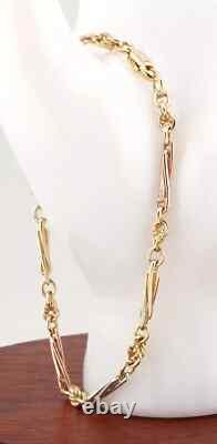 Stunning Alternating Three Tone 9ct Gold Twisted Bar Bracelet