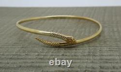 Stunning Ladies 9ct Yellow Gold Snake Serpent Bangle Coiled Bracelet CC52