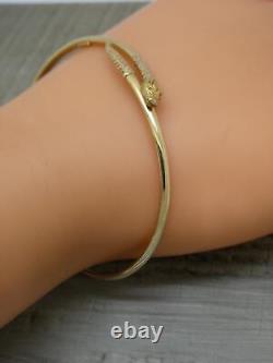 Stunning Ladies 9ct Yellow Gold Snake Serpent Bangle Coiled Bracelet CC52