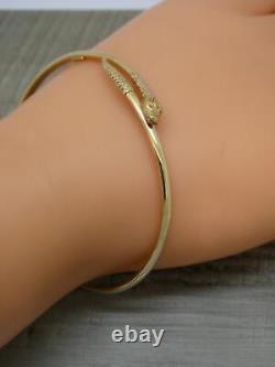 Stunning Ladies 9ct Yellow Gold Snake Serpent Bangle Coiled Bracelet CC52