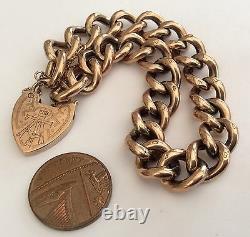 Stunning Ladies Rare Antique Victorian 9ct Rose Gold Chunky Padlock Bracelet Wow