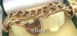 Stunning Ladies Rare Antique Victorian 9ct Rose Gold Chunky Padlock Bracelet Wow