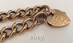 Stunning Ladies Rare Antique Victorian 9ct Rose Gold Chunky Padlock Bracelet Wow