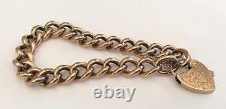 Stunning Ladies Rare Antique Victorian 9ct Rose Gold Chunky Padlock Bracelet Wow