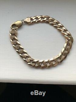 Stunning Mens High Quality Solid Heavy 9CT Gold Chunky Bracelet Nice