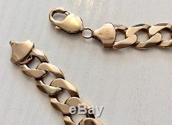 Stunning Mens High Quality Vintage Solid Heavy 9CT Gold Chunky Bracelet Nice