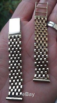 Stunning Mens Solid 9ct Gold Watch Bracelet Strap 16mm Lugs 22g