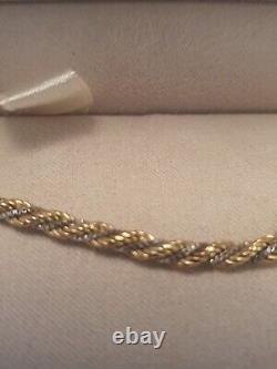 Stunning Vintage 2 Tone Woven 9ctGold Bracelet 7 Excellent Condition