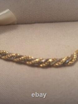 Stunning Vintage 2 Tone Woven 9ctGold Bracelet 7 Excellent Condition