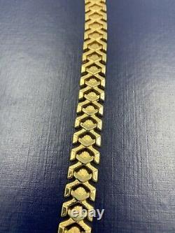 Stylish Solid 9ct Yellow Gold Vintage Bracelet Itialian Design, Shells