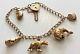 Super Quality Ladies Vintage 9ct Gold Lovely Charm Bracelet With Charms Nice