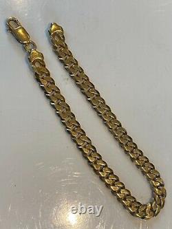 Superb Heavy Curb Link Solid 9ct Gold Bracelet 15.6 Grammes