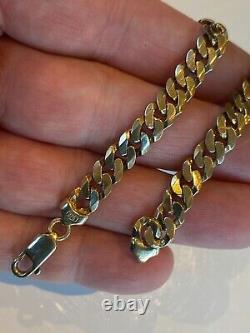 Superb Heavy Curb Link Solid 9ct Gold Bracelet 15.6 Grammes