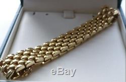 Superb, Heavy, Solid Vintage 9ct yellow gold bracelet mint 1980s wt 30 gms NEW
