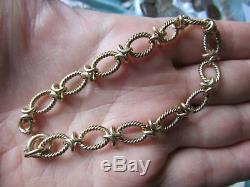 Superb LADIES heavy Fancy link solid 9ct GOLD patterned BRACELET 8.5 inches