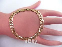 Superb Mens 9ct Gold Curb Link Bracelet With Lobster Clasp 15.2 Gram 8 Inches