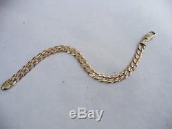 Superb Mens 9ct Gold Curb Link Bracelet With Lobster Clasp 15.2 Gram 8 Inches