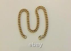 Superb Quality 8 Vintage Solid 9ct Yellow Gold Fancy Curb Link Bracelet Chain