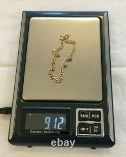 Superb Quality 8 Vintage Solid 9ct Yellow Gold Fancy Curb Link Bracelet Chain
