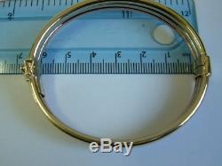 Superb Quality 9ct Yellow White Rose Tri Colour Gold Ladies Wide Bangle