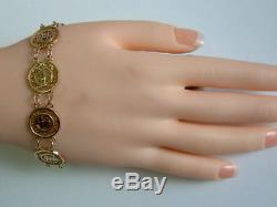 Symbolic 9ct Yellow Gold Chinese Writing Good Luck Bracelet 7.75 Inches