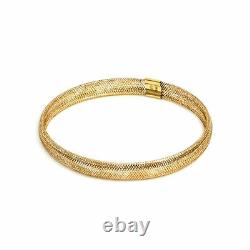 TJC 9K Yellow Gold Stretchable Bracelet for Women Anniversary/Birthday Gift 7'