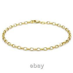 TJC 9ct Yellow Gold Belcher Chain Bracelet for Women Size 7 Inches with Clasp