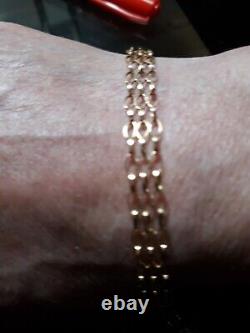 Tripple Row Bracelet 9ct Gold plus a 9ct gold extender piece to fit ANY LADY