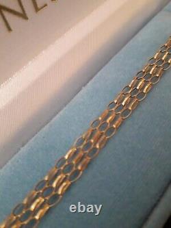 Tripple Row Bracelet 9ct Gold plus a 9ct gold extender piece to fit ANY LADY