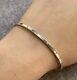 Two Tone Gold Hinged Bangle Bracelet With Cz 9ct 9k Yellow White Gold