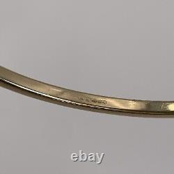Two Tone Gold Hinged Bangle Bracelet With CZ 9ct 9k Yellow White Gold